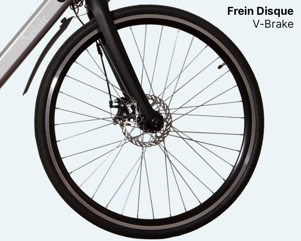 roue frein disque vélo électrique Velair nova gris