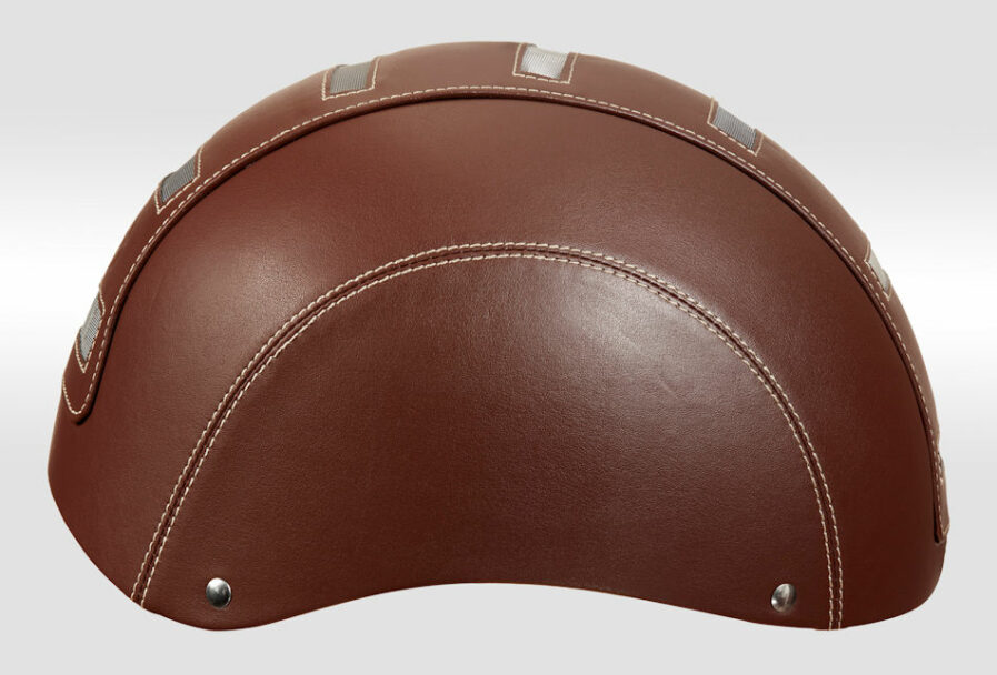 casque velo marron